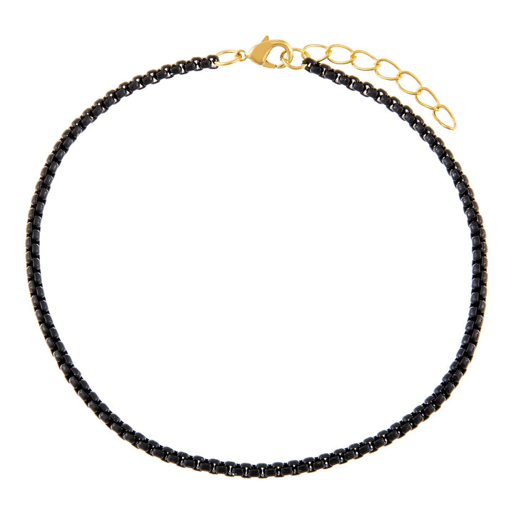 Onyx Colored Enamel Rope Chain Anklet - Adina Eden's Jewels