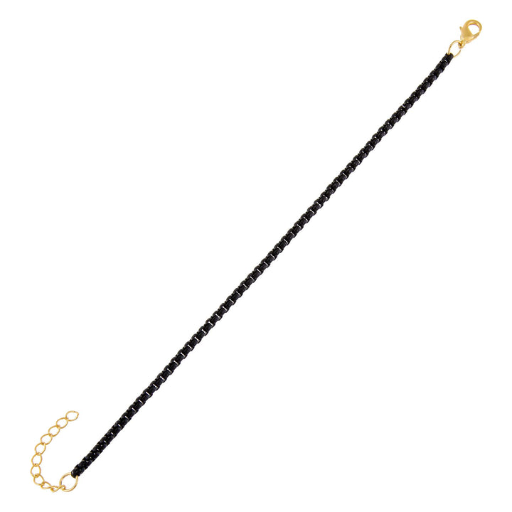 Onyx Colored Enamel Rope Chain Bracelet - Adina Eden's Jewels