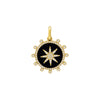 Onyx Colored Stone Starburst Medallion Necklace Charm - Adina Eden's Jewels
