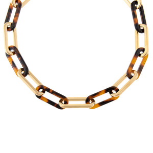 Tortoise Open Oval Link Necklace - Adina Eden's Jewels