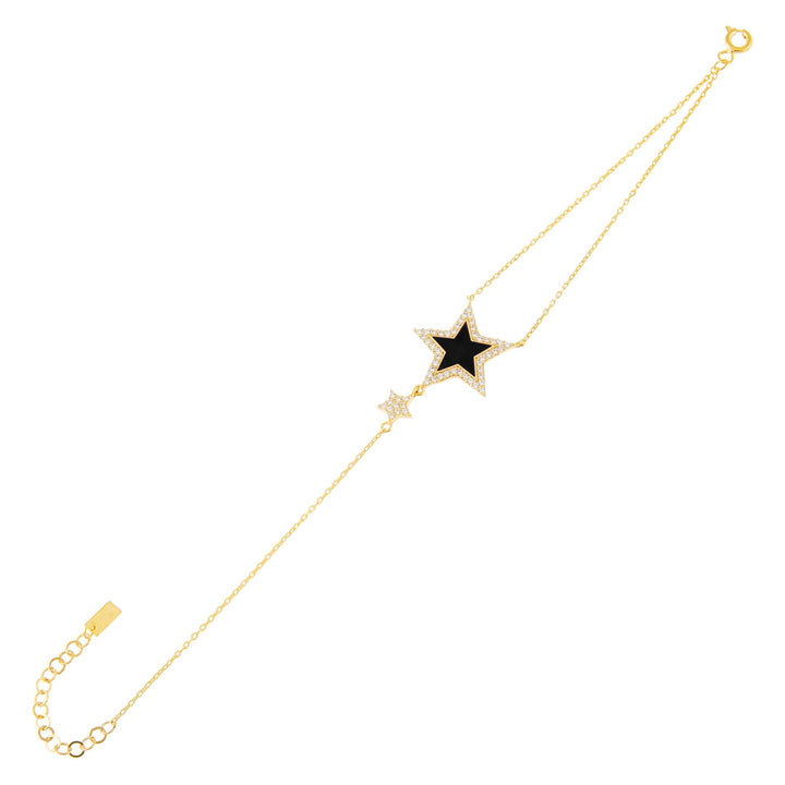 Onyx CZ Neon Star Bracelet - Adina Eden's Jewels