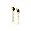 Onyx / Pair Colored Stone Front Back Drop Stud Earring - Adina Eden's Jewels