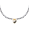Onyx Enamel Yin & Yang Heart Bead Necklace - Adina Eden's Jewels