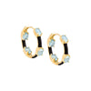 Onyx Colored CZ X Enamel Hoop Earring - Adina Eden's Jewels