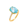  Colored Oval Pavé Ring - Adina Eden's Jewels