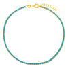 Aqua Blue Pastel Colored Thin Tennis Anklet - Adina Eden's Jewels