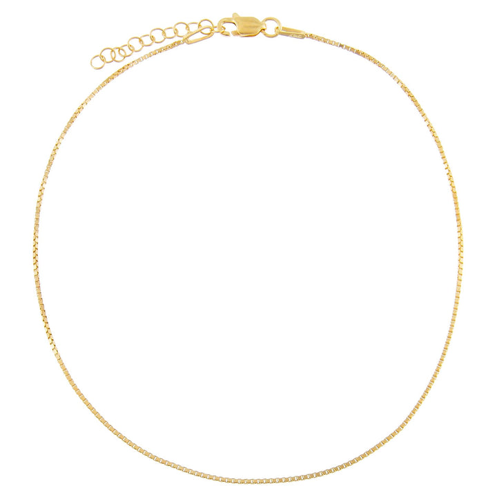 Gold Thin Box Chain Anklet - Adina Eden's Jewels
