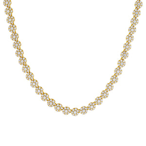Gold Pavé Multi Flower Necklace - Adina Eden's Jewels
