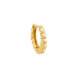 Gold / Single Solid Rope Hoop Earring - Adina Eden's Jewels
