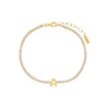 Gold / A Solid Bubble Tennis Initial Bracelet - Adina Eden's Jewels