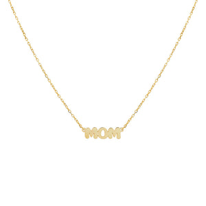 Gold MOM Flat Bubble Name Necklace - Adina Eden's Jewels