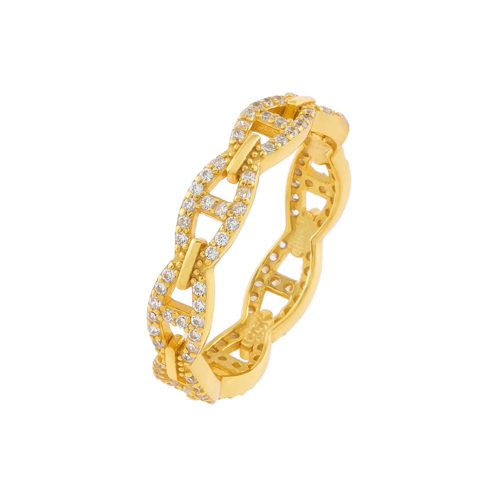 Gold / 6 Pavé Mariner Link Ring - Adina Eden's Jewels
