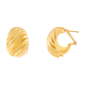 14K Gold Large Vintage Earring 14K - Adina Eden's Jewels