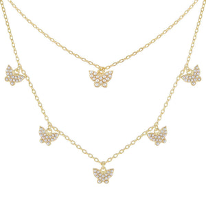 Pearl White Pearl Butterfly Necklace Combo Set - Adina Eden's Jewels