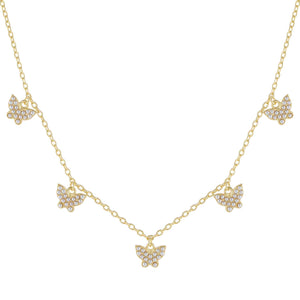 Pearl White Pearl Multi Butterfly Necklace - Adina Eden's Jewels
