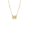 Gold Pave Ridged Butterfly Necklace - Adina Eden's Jewels