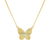 Gold CZ Ridged Butterfly Necklace - Adina Eden's Jewels
