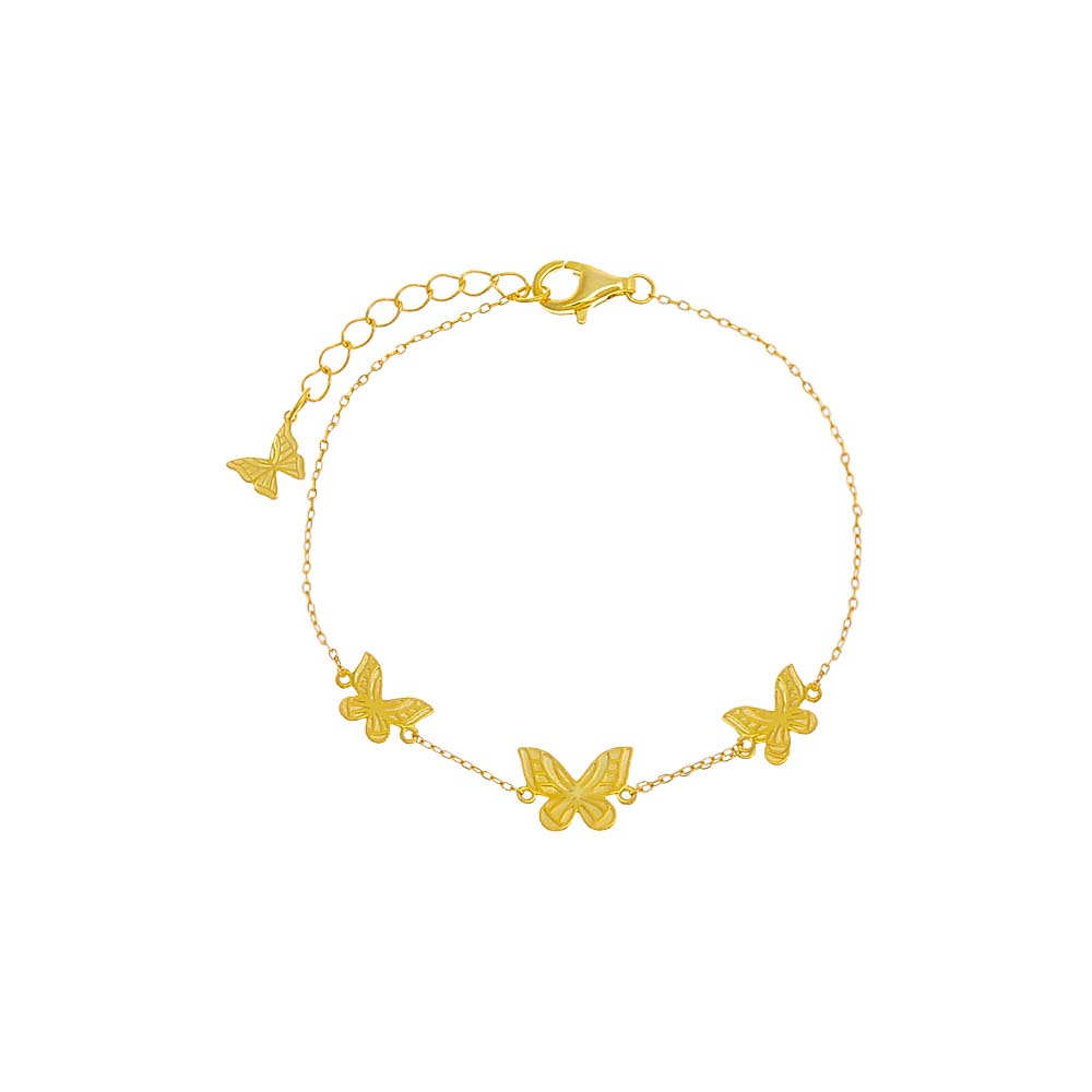 Gold The Adina Eden Eden Triple Butterfly Bracelet - Adina Eden's Jewels