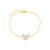 Gold Pavé X Baguette Butterfly Bracelet - Adina Eden's Jewels