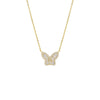 Gold Large Pavé X Baguette Butterfly Necklace - Adina Eden's Jewels