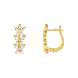 Gold CZ Crystal Triple Butterfly Huggie Earring - Adina Eden's Jewels
