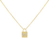 Gold Pavé Butterfly Lock Necklace - Adina Eden's Jewels
