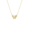 Gold 3D Pave/Solid Butterfly Necklace - Adina Eden's Jewels