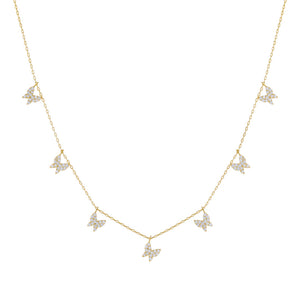 Gold Pavé Multi Butterfly Necklace - Adina Eden's Jewels