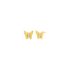 Gold / Pair Mini Triple CZ Stone Butterfly Stud Earring - Adina Eden's Jewels