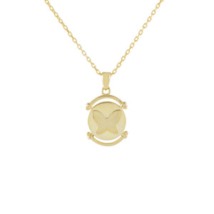Gold Butterfly Coin Necklace - Adina Eden's Jewels