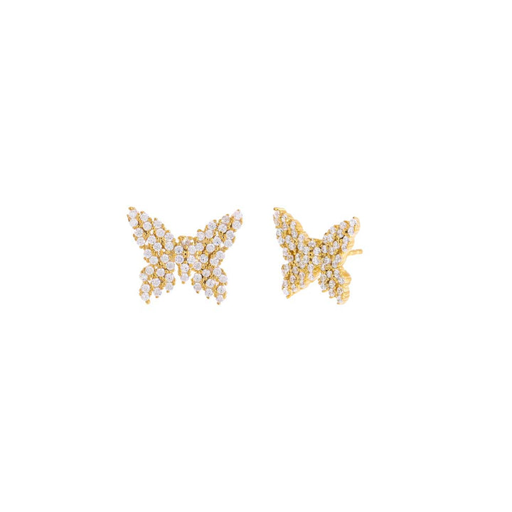 Gold / Pair CZ Scattered Marquise Butterfly Stud Earring - Adina Eden's Jewels