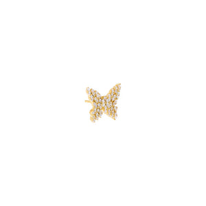Gold / Single CZ Scattered Marquise Butterfly Stud Earring - Adina Eden's Jewels