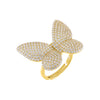 Gold / 7 Pavé Large Butterfly Ring - Adina Eden's Jewels