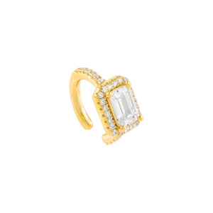 Gold / Single CZ Baguette Ear Cuff - Adina Eden's Jewels
