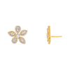 Gold Multi Stone Flower Stud Earring - Adina Eden's Jewels
