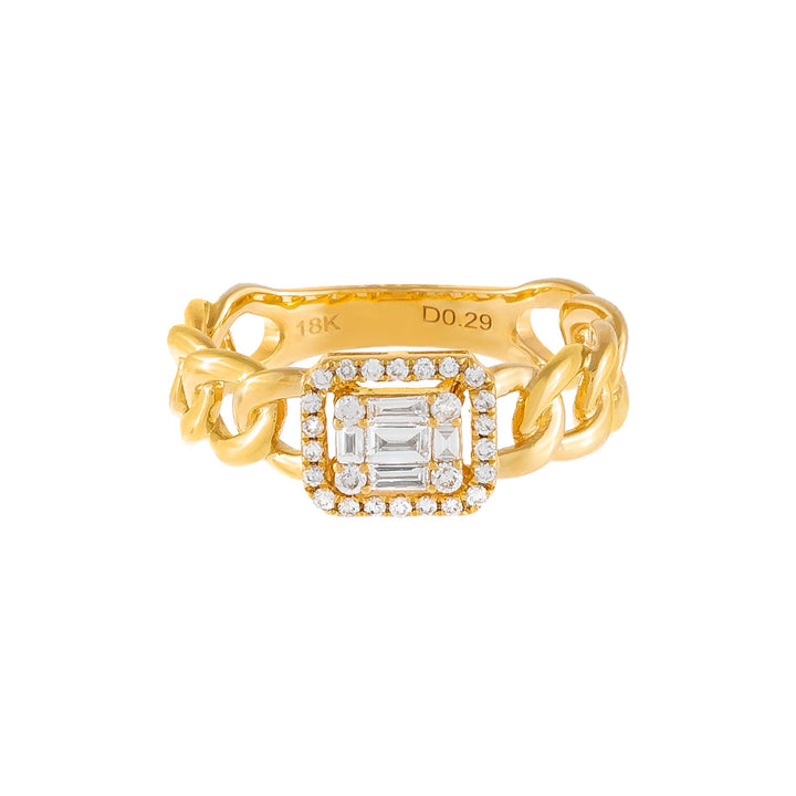  Diamond Illusion Baguette Braided Ring 18K - Adina Eden's Jewels