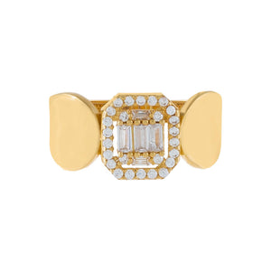  CZ Illusion Signet Ring 14K - Adina Eden's Jewels