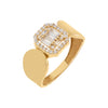 14K Gold / 7 CZ Illusion Signet Ring 14K - Adina Eden's Jewels