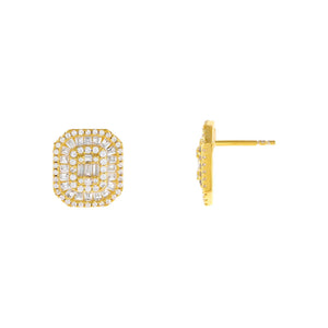  CZ Colored Illusion Stud Earring - Adina Eden's Jewels