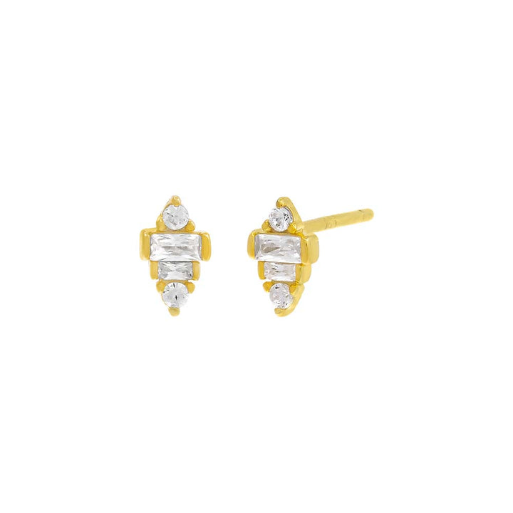 Gold / Pair Tiny Multi Shape Stud Earring - Adina Eden's Jewels