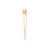 14K Gold / Single Pave Bar Chain Front Back Stud Earring 14K - Adina Eden's Jewels