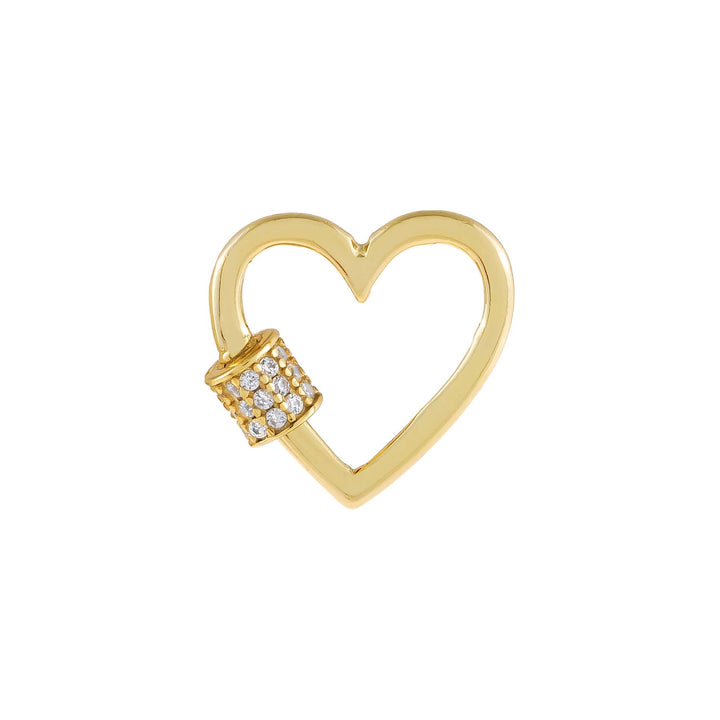 Gold Pavé Mini Toggle Heart Necklace Charm - Adina Eden's Jewels