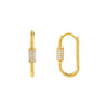 Gold Pavé Toggle Huggie Earring - Adina Eden's Jewels