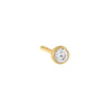 14K Gold / Single Diamond Bezel Stud Earring 14K - Adina Eden's Jewels