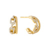 Gold CZ Box Link x Rope Double Hoop Earring - Adina Eden's Jewels