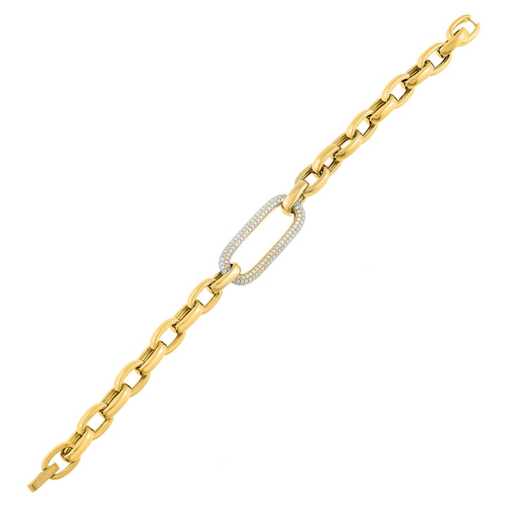 Gold Pavé Statement Chain Bracelet - Adina Eden's Jewels