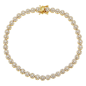 Gold Pavé Multi Flower Anklet - Adina Eden's Jewels