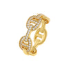 Gold / 6 CZ Mariner Link Ring - Adina Eden's Jewels