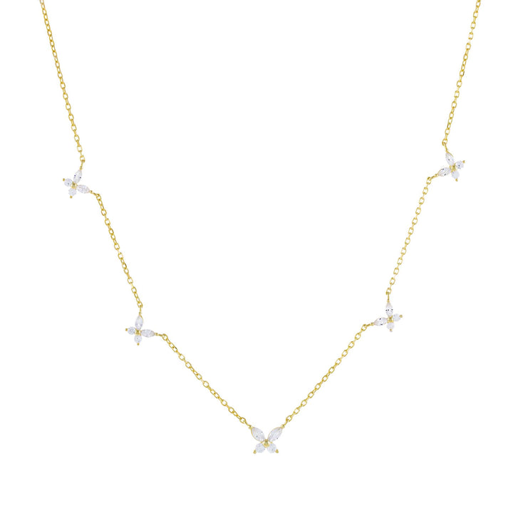 Gold CZ Crystal Multi Butterfly Necklace - Adina Eden's Jewels