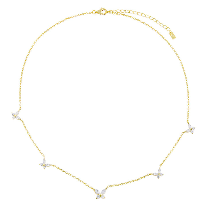  CZ Crystal Multi Butterfly Necklace - Adina Eden's Jewels